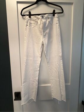 OP White Cropped Raw-Hem Jeans